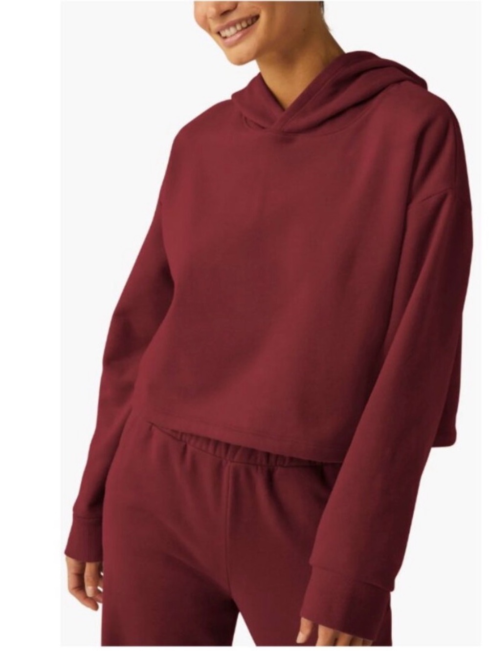 Beyond Yoga Luxe Fleece Hoodie Sweatshirt Wine